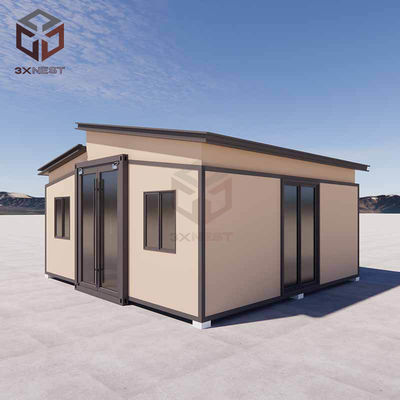 Αγορά Απομονωμένο αναδιπλούμενο σπίτι Prefab δοχείο σπίτι επεκτάσιμη με rockwool πάνελ online manufacture