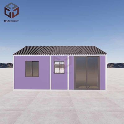 Μεταλλικό κυματοειδή 20ft Flat Pack Container Κατασκευαστική εγκατάσταση Προσωρινή κατοικία
