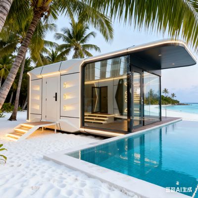 Διαστημική Κάψουλα Σπίτι Space-29 μοντέλο με LED σύστημα φωτισμού ολόκληρου του σπιτιού και L8560 x W3460 x H3400 διαστάσεις