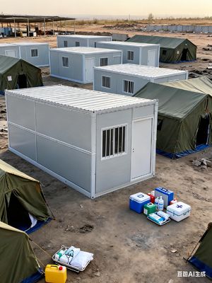 Επεκτάσιμη προετοιμασμένη κατοικία με ηχομόνωση ≥ 30dB και εξωτερικές διαστάσεις 5800*2400*2896mm για οδό οροφής 0,5KN/m2