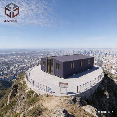 40ft επεκτάσιμα κοντέινερ Σπίτι με 72 τετραγωνικά μέτρα επιφάνειας δαπέδου Προσαρμόσιμα έπιπλα και υγρό-ξηρό διαχωριστικό μπάνιο Μονουλικές λύσεις στέγασης