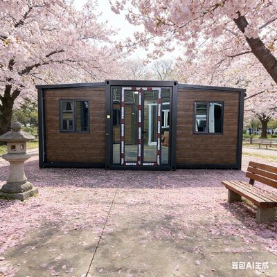 Αναδιπλούμενο κοντέινερ 20 ποδών με διαστάσεις αναδίπλωσης 5900 × 2200 × 2480 mm, με γαλβανισμένο ελαφρύ ατσάλινο σκελετό, προσαρμόσιμο για εύκολο χειρισμό